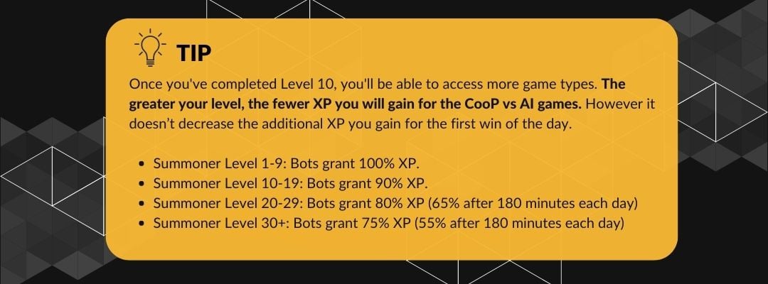 Coop vs AI XP tip