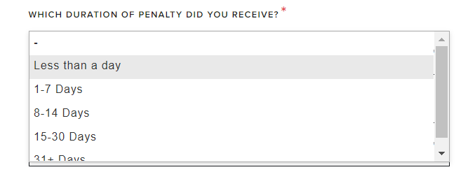 penalty duration