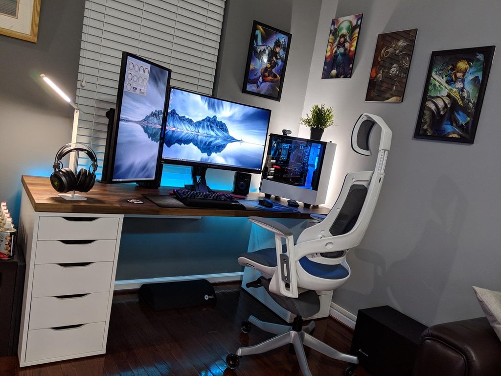 bright blue game room