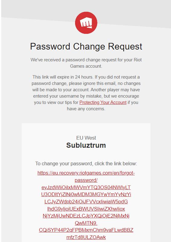 Lol email change password