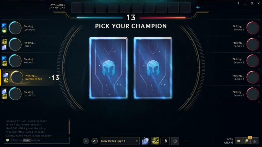 ARAM champion select
