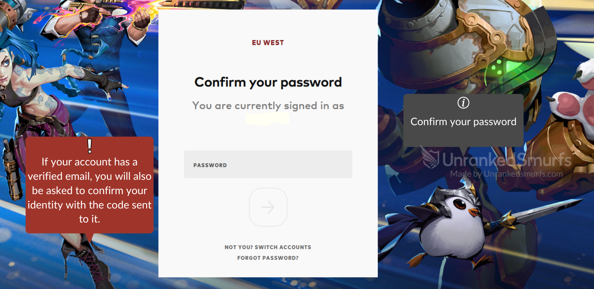 confirm identity on the leagueoflegends website