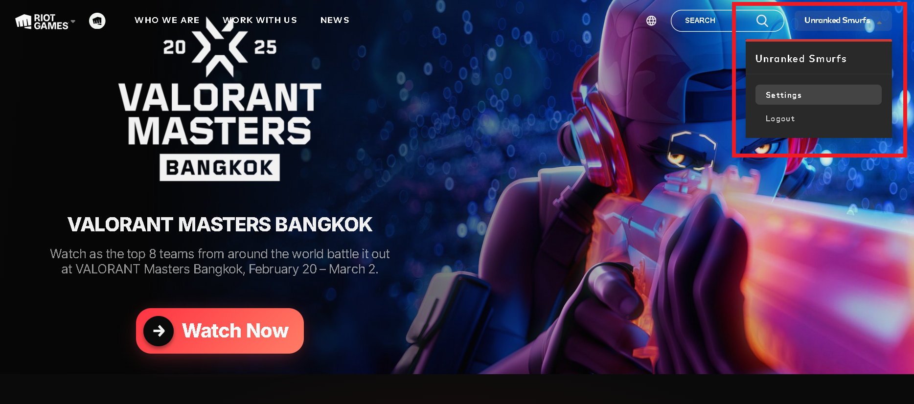 settings page on leagueoflegends site