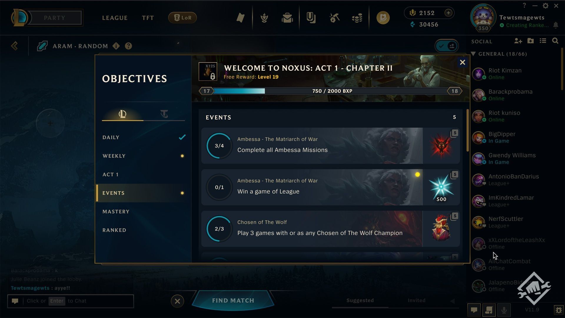 Noxus act 1 objectives events