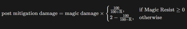 post mitigation magic damage formula