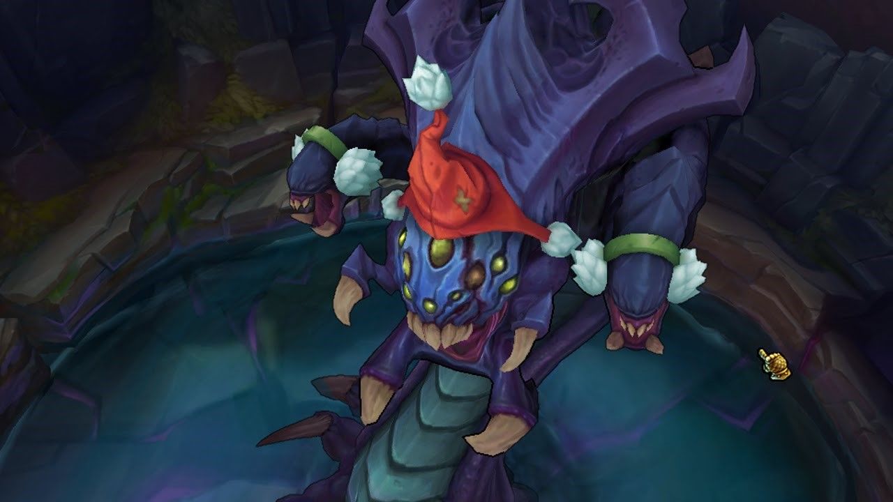 League of Legends baron with santa hat