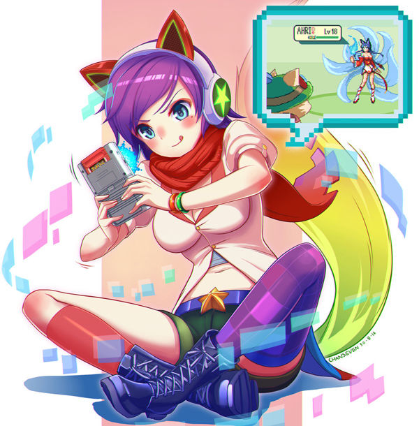 Gaming Arcade Ahri Fan Art