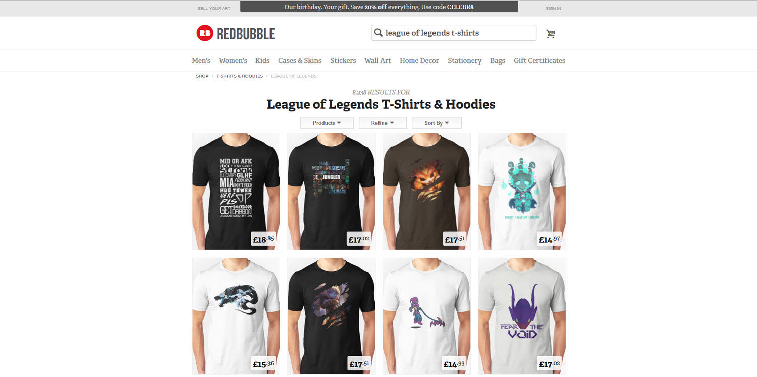 Redbubble store