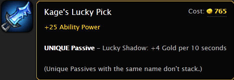 Kage's Lucky Pick Item Tooltip