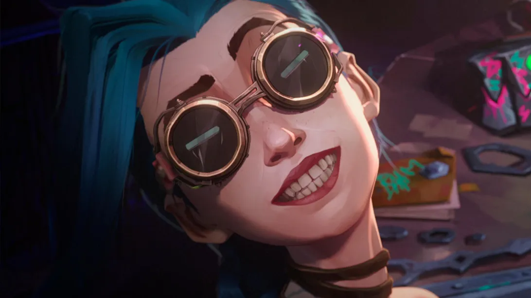 Jinx grinning