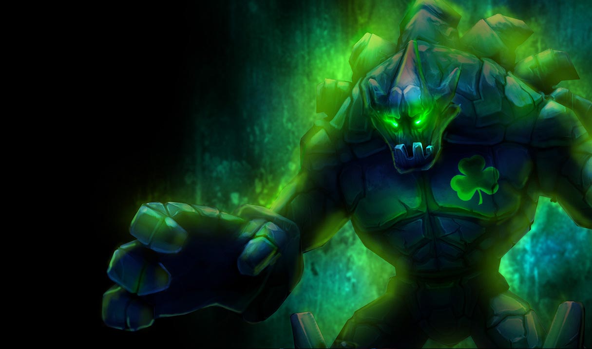 league of legends st patricks day shamrock malphite skin