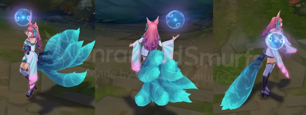 Spirit Blossom Ahri Back and profile in-game