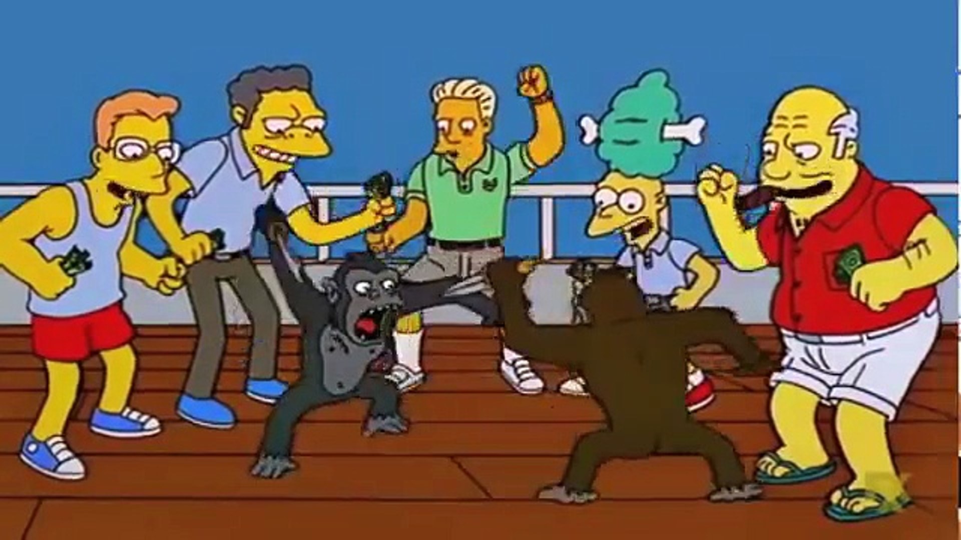 simpsons monkeys fighting