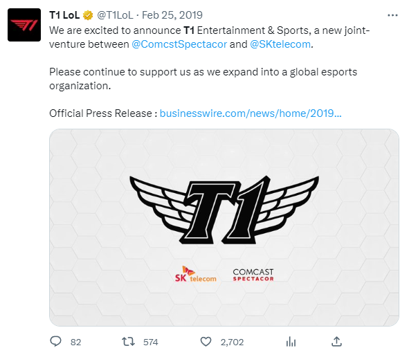 T1 tweet about rebranding