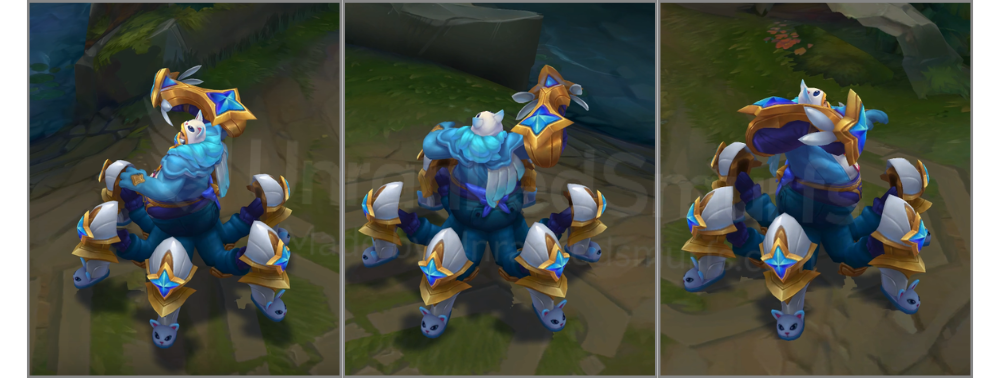 Pajama Guardian Cosplay Urgot Back and profile in-game